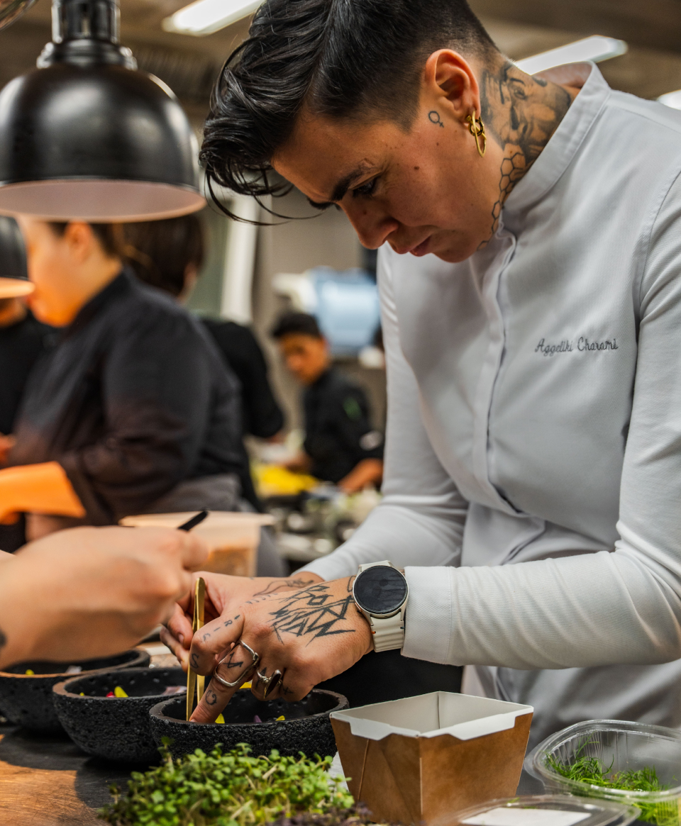 Aggeliki Charami chef of the vegan restaurant Paradiso